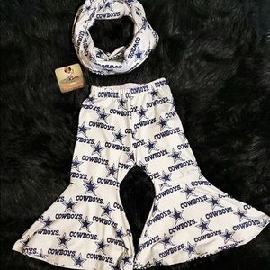 Cowboy Bellbottom ruffle tights for baby girls